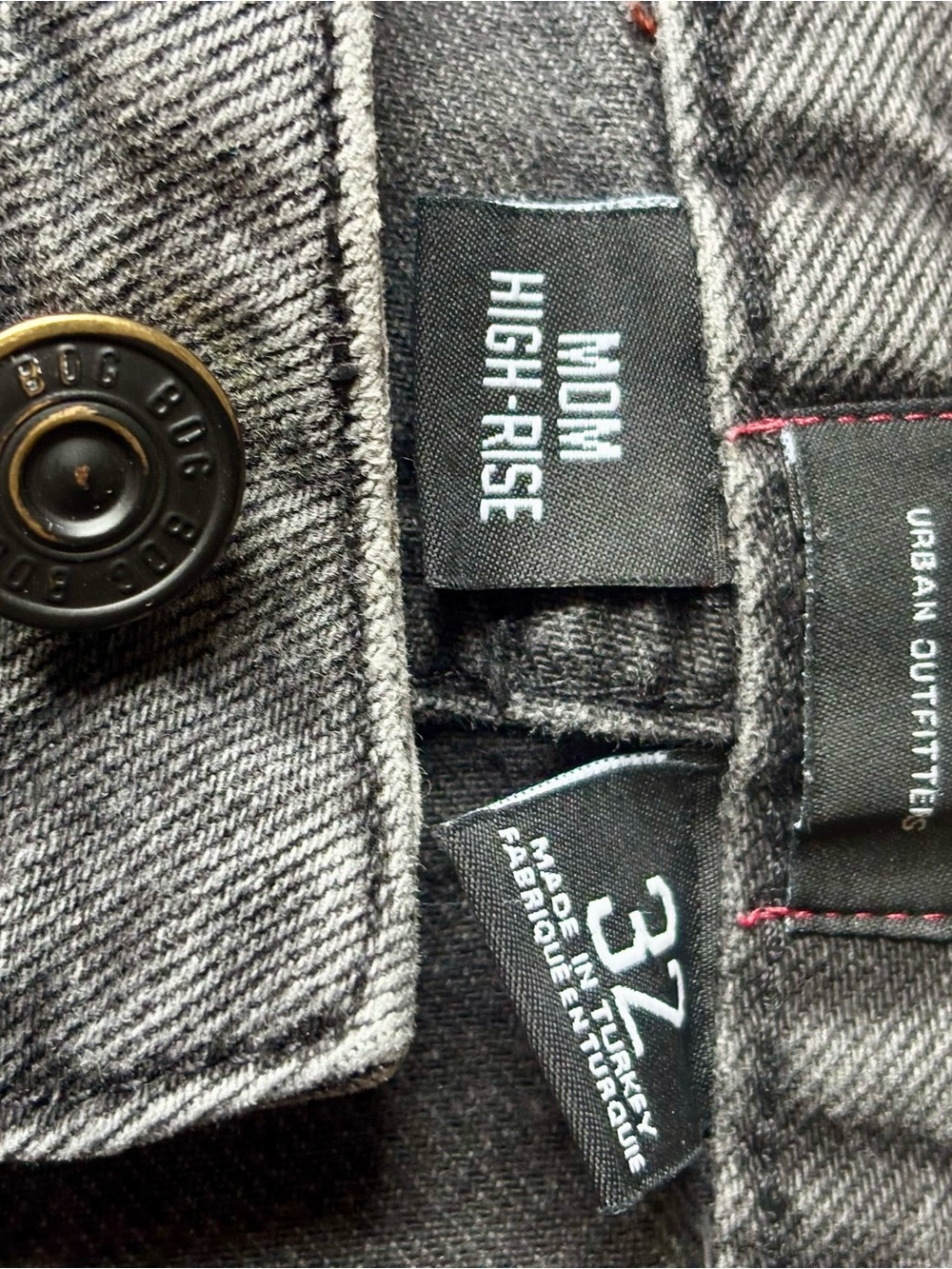 BDG Urban Outfitters Women's Mom High-Rise Jeans Washed Black Retro Grunge 32 - Picture 2 of 12